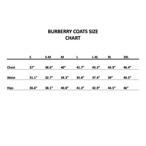 burberry coat women size chart|Burberry clothing size chart.